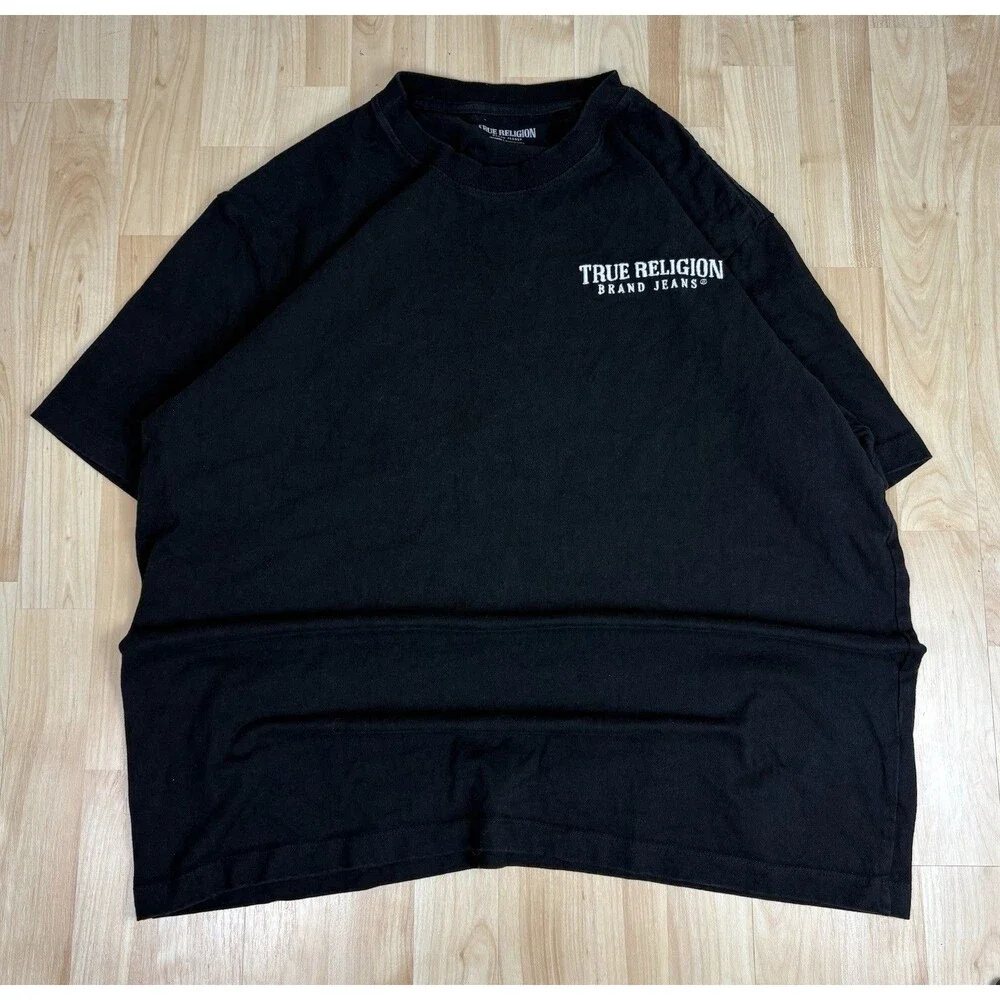 Men’s True Religion Embroidered Graphic T-Shirt / Black / Size 2XL